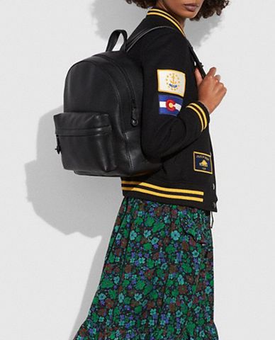  COACH - Balo nữ kiểu dáng vuông phối zip 