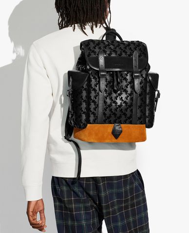  COACH - Balo nam da nắp gập Hitch With Horse & Carriage 