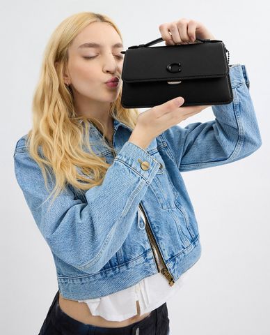  COACH - Túi đeo vai nữ phom chữ nhật nắp gập Juno 