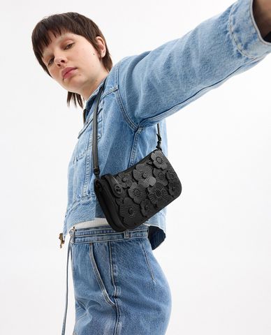  COACH - Túi đeo vai nữ phom chữ nhật hoạ tiết hoa hồng Penn 