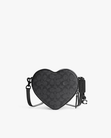  COACH - Túi đeo chéo nữ hình trái tim hoạ tiết monogram Heart 