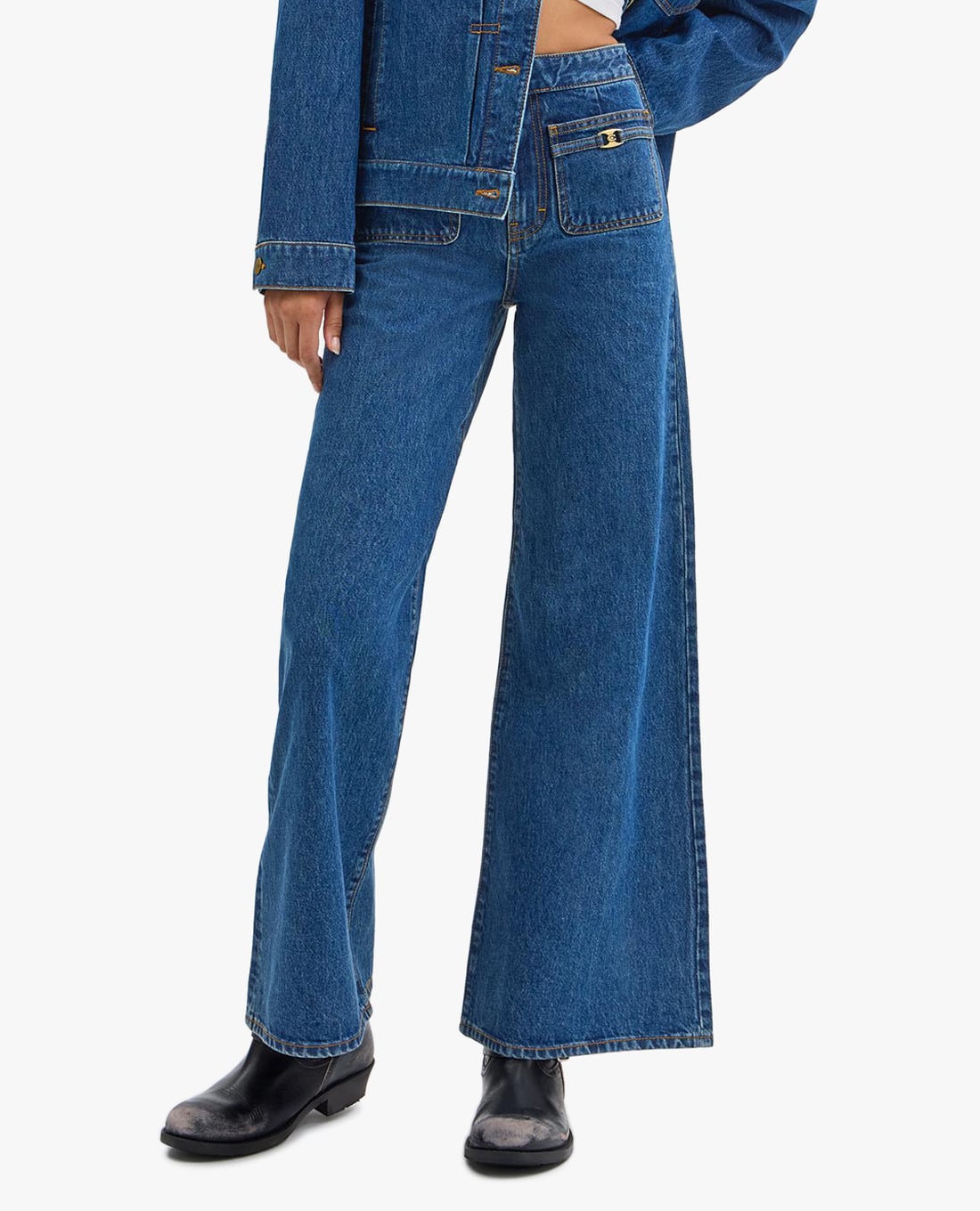 COACH - Quần jeans nữ ống loe Loom Heritage