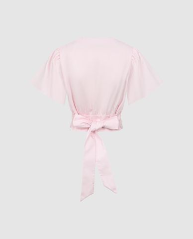  URBAN REVIVO - Áo kiểu nữ cổ V tay ngắn Overhead 