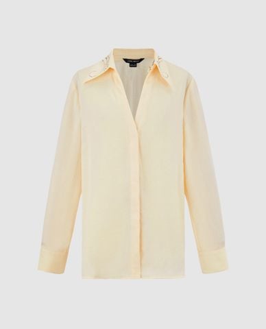  URBAN REVIVO - Áo sơ mi nữ cổ V tay dài thanh lịch 