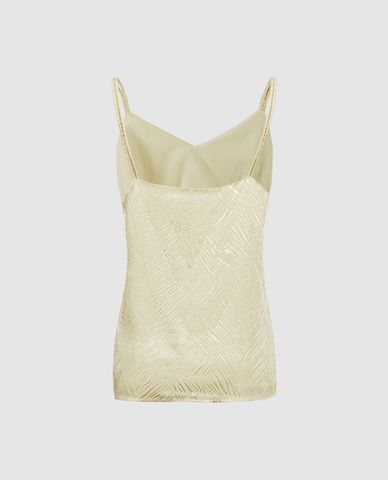  URBAN REVIVO - Áo hai dây nữ cổ V phối hoạ tiết 