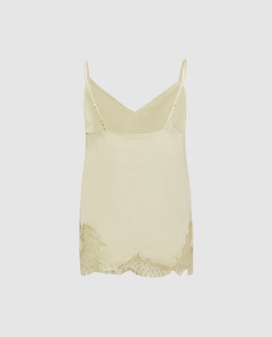  URBAN REVIVO - Áo hai dây nữ cổ V phối ren quyến rũ 