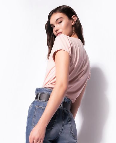  PINKO - Áo thun nữ cổ tròn tay ngắn Baseball 