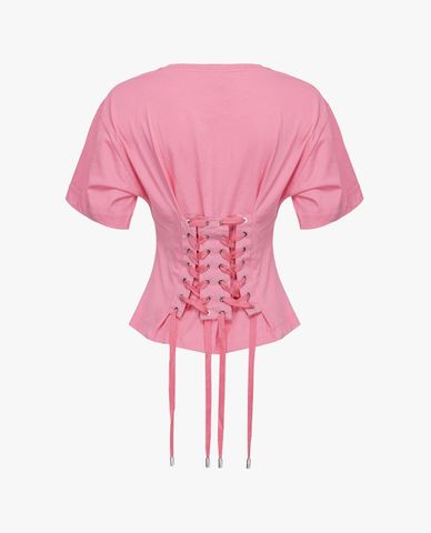  PINKO - Áo kiểu nữ cổ tròn ngắn tay Tatami 