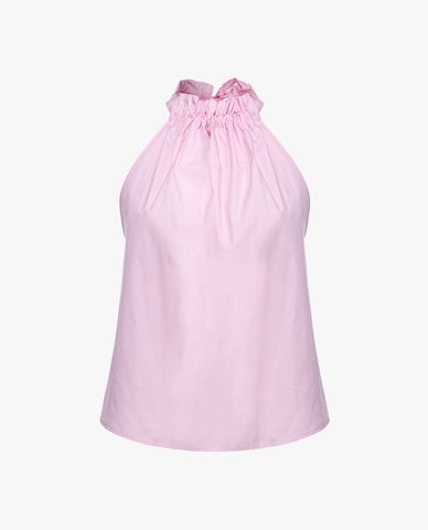  PINKO - Áo kiểu cổ yếm phối bèo và dây rút Tale 