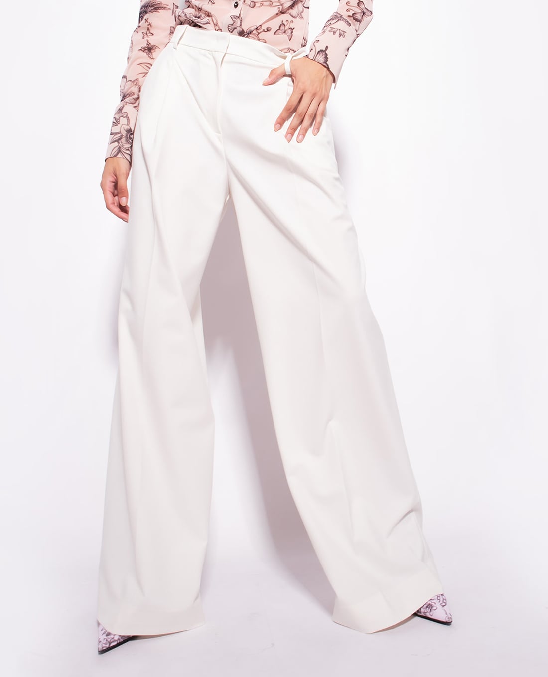 PINKO - Quần nữ ống rộng lưng cao Prospero