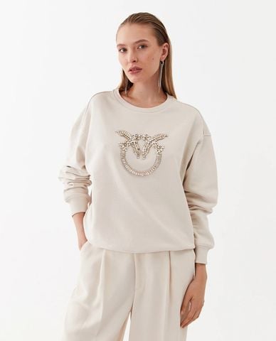  PINKO - Áo sweatshirt nữ cổ tròn tay dài Nelly 