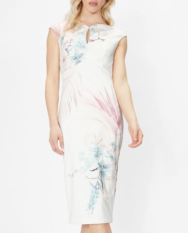  TED BAKER - Đầm midi phom bút chì cổ tròn Soozie 