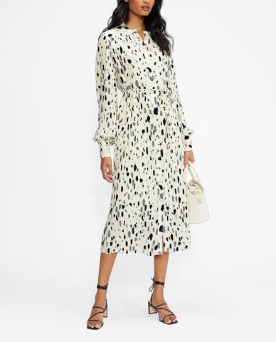  TED BAKER - Đầm midi sơ mi cổ trụ dài tay phom suông Suzzyy 