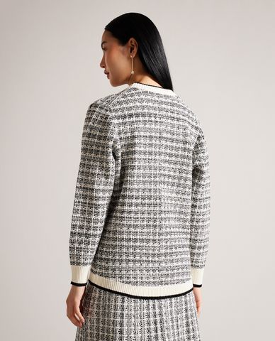  TED BAKER - Áo khoác cardigan nữ cổ V tay dài Carmein 