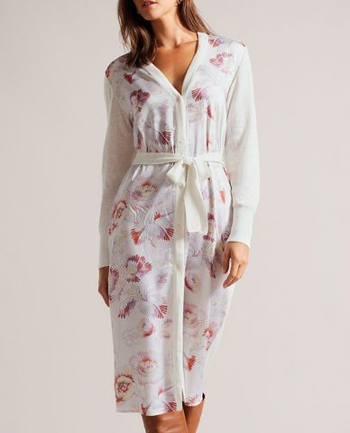  TED BAKER - Áo khoác cardigan nữ dáng dài phối thắt lưng Maiybel 