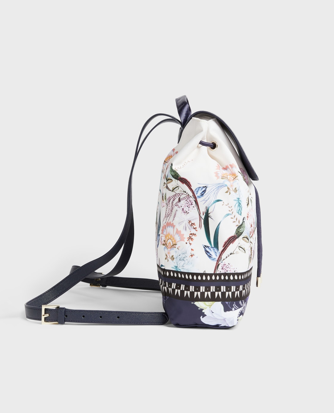 TED BAKER Balo nữ nắp gập phối dây rút Diba Decadence Drawstring