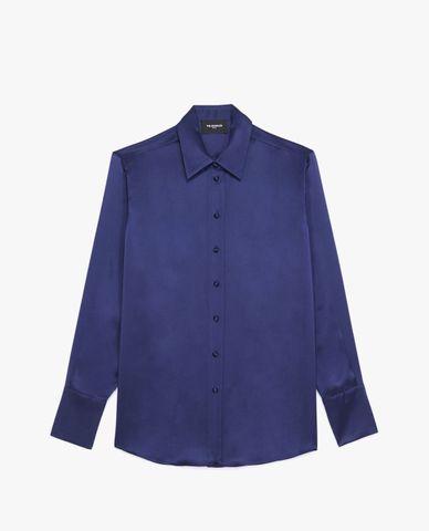  THE KOOPLES - Áo sơ mi nữ tay dài Roomy Silk Satin 