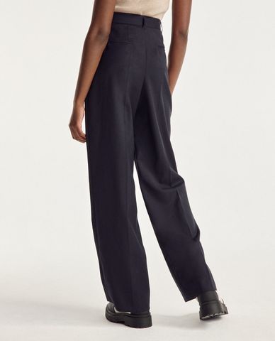  THE KOOPLES - Quần kiểu nữ ống rộng nhấn li thời trang 