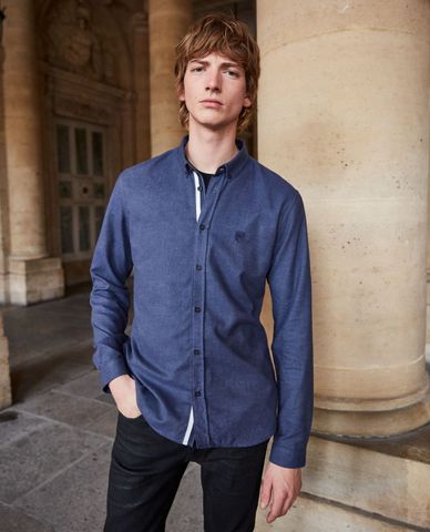  THE KOOPLES - Áo sơ mi nam tay dài Navy 