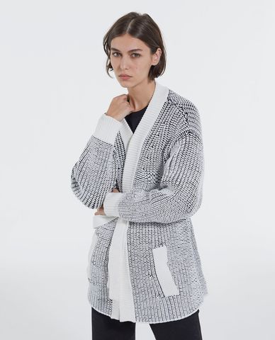  THE KOOPLES - Áo khoác cardigan nữ phom dài thắt eo thời trang 