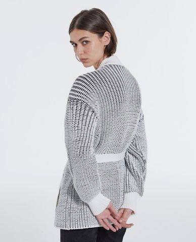  THE KOOPLES - Áo khoác cardigan nữ phom dài thắt eo thời trang 