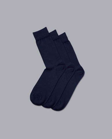  CHARLES TYRWHITT - Set 3 đôi vớ cổ cao nam Cotton 