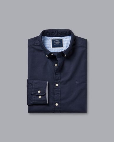  CHARLES TYRWHITT - Áo sơ mi nam tay dài thanh lịch Washed Oxford 