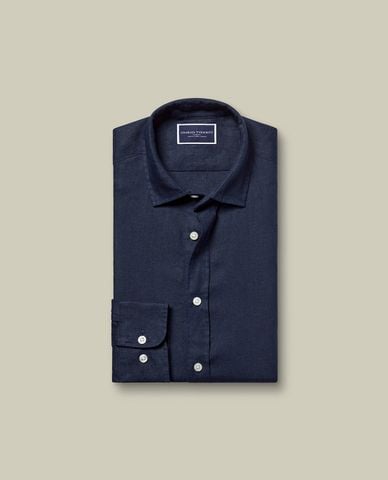  CHARLES TYRWHITT - Áo sơ mi nam cổ bẻ tay dài Pure Linen 