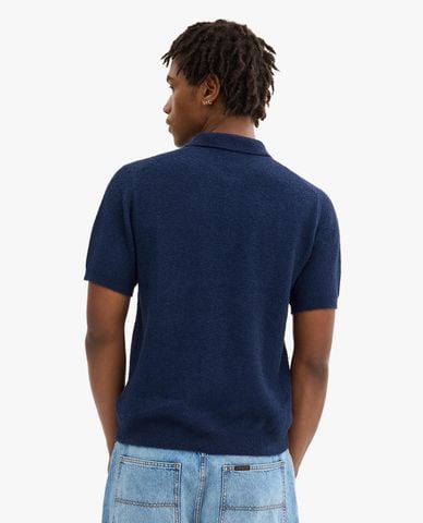  COACH - Áo polo nam dệt kim cổ tròn tay ngắn trẻ trung 