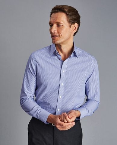  CHARLES TYRWHITT - Áo sơ mi nam tay dài Non Iron Bengal Stripe 