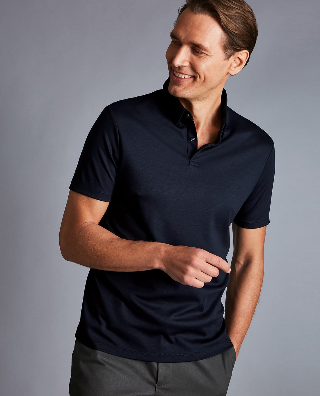 CHARLES TYRWHITT - Áo polo nam tay ngắn Smart Jersey
