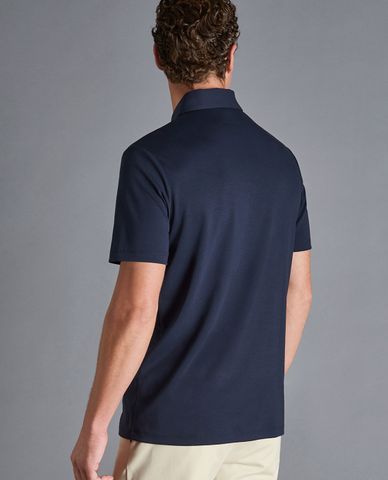  CHARLES TYRWHITT - Áo polo nam tay ngắn Zip Neck Jersey 