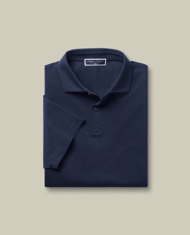  CHARLES TYRWHITT - Áo polo nam cổ bẻ tay ngắn Smart Pique 
