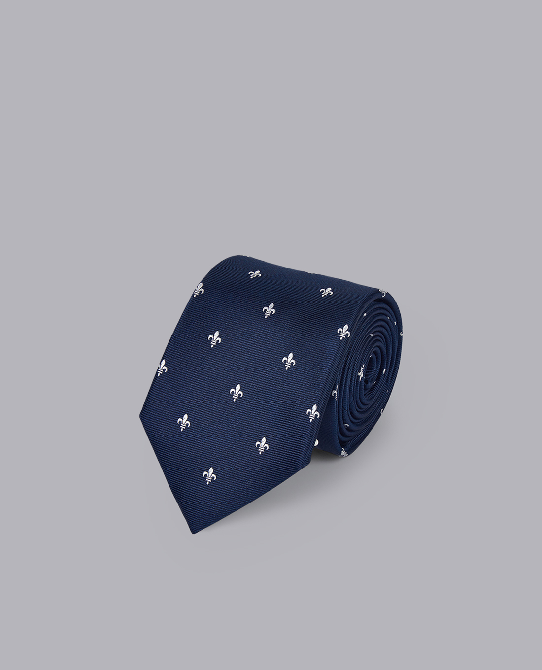 CHARLES TYRWHITT - Cà vạt nam lụa sang trọng Stain Resistant Fleur de Lys