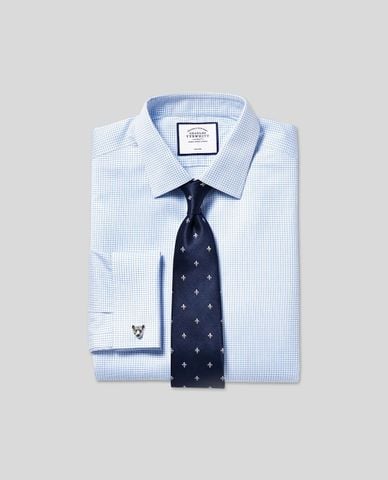  CHARLES TYRWHITT - Cà vạt nam lụa sang trọng Stain Resistant Fleur de Lys 