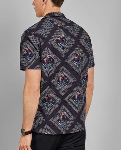  TED BAKER - Áo sơ mi nam tay ngắn họa tiết Brayden 