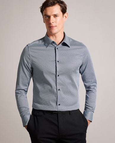  TED BAKER - Áo sơ mi nam cổ bẻ tay dài Faenza 