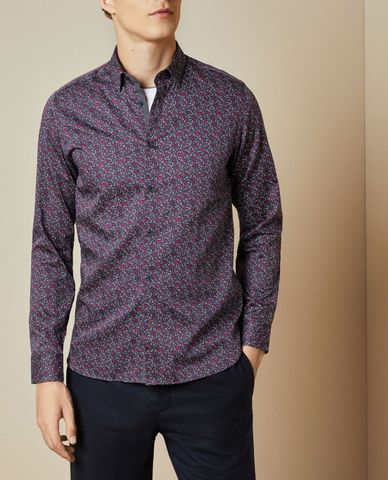  TED BAKER - Áo sơ mi nam tay dài họa tiết hoa Thundar 