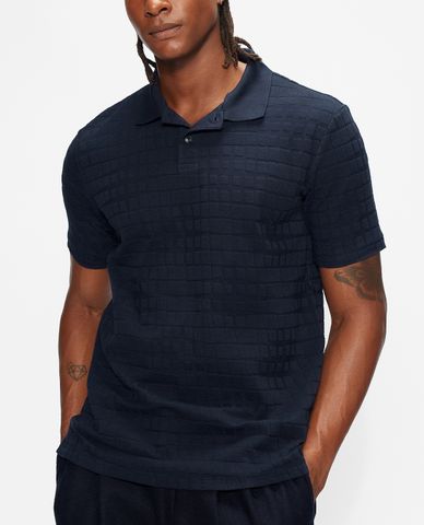  TED BAKER - Áo polo nam ngắn tay phối nút cài Fownd 
