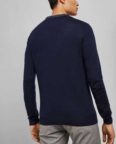  TED BAKER - Áo len nam tay dài Navy Mailais 