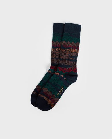  TED BAKER - Vớ nam cổ cao Notime Fair Isle 