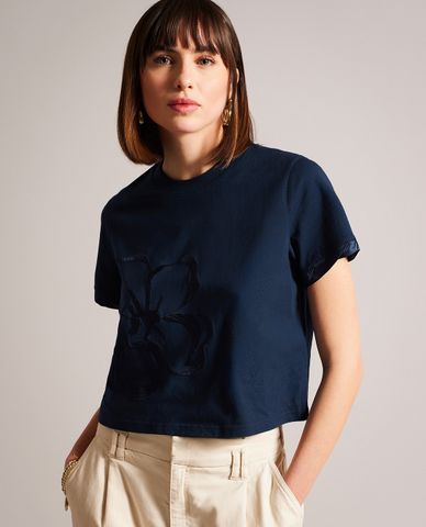  TED BAKER - Áo croptop nữ tay ngắn xoắn gấu Carmyn 