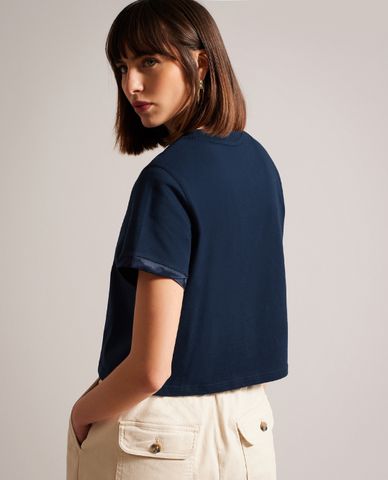  TED BAKER - Áo croptop nữ tay ngắn xoắn gấu Carmyn 