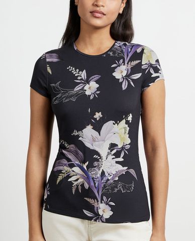  TED BAKER - Áo thun nữ cổ tròn tay ngắn Dancie Decadence Printed 