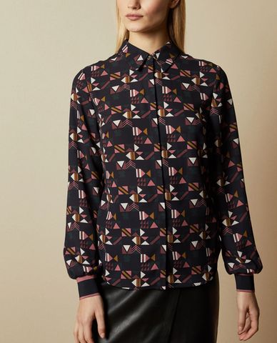  TED BAKER - Áo sơ mi nữ tay dài vạt bầu Julez 