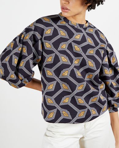  TED BAKER - Áo kiểu nữ cổ tròn tay phồng Lipsah 