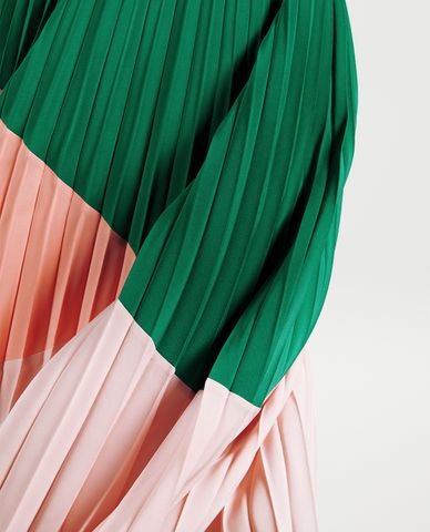  TED BAKER - Đầm midi xếp li Indiggo 