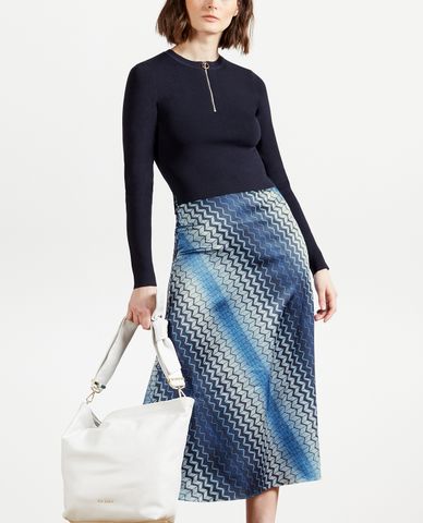  TED BAKER - Đầm midi cổ tròn tay dài phom ôm Ion Aaa 