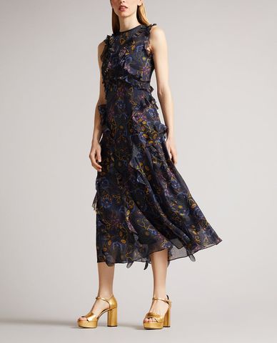  TED BAKER - Đầm midi sát nách cổ tròn Karolia 