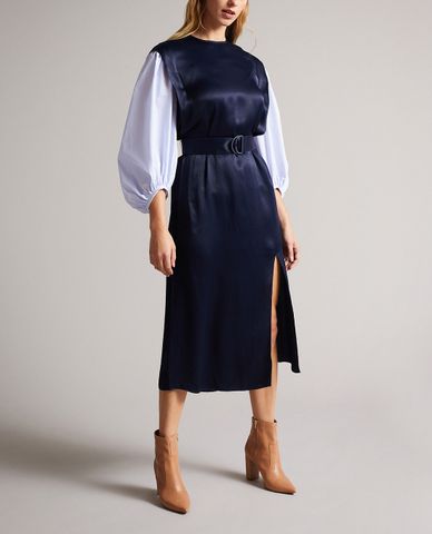  TED BAKER - Đầm midi tay phồng xẻ tà Kaytei 
